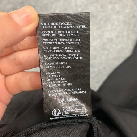 Anthropologie Pants Womens 2T Tall Black Wide Leg Eyelet Crop High Rise Side Zip - Picture 12 of 15